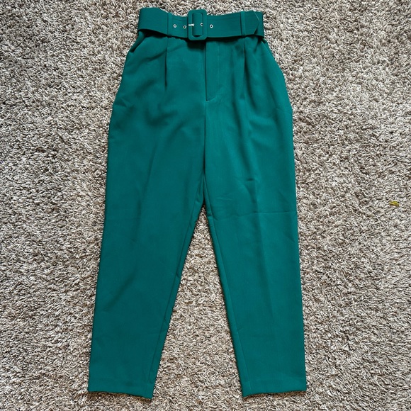 ZARA High Waisted Belted Trousers - Picture 8 of 9